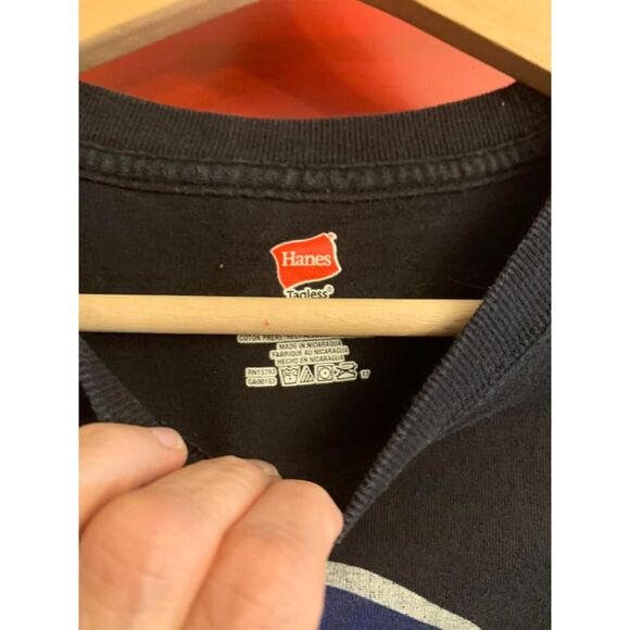 Cubs Baseball Adult Medium Dabbing Rainbow Unicorn Shirt Tee Top Black Hanes EUC - Picture 3 of 3